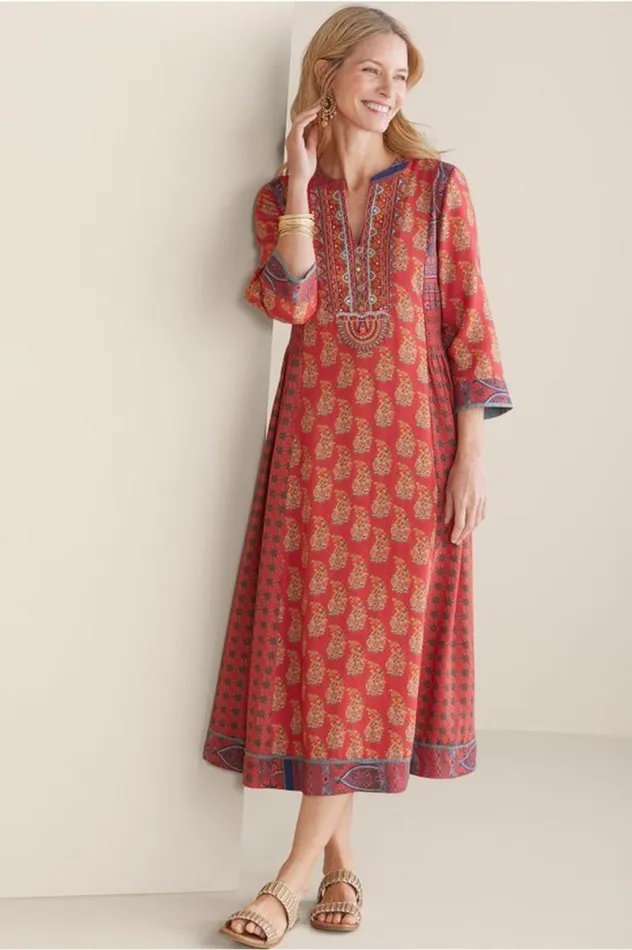 Women Phoenix Dress Red Soft Surroundings Dresses