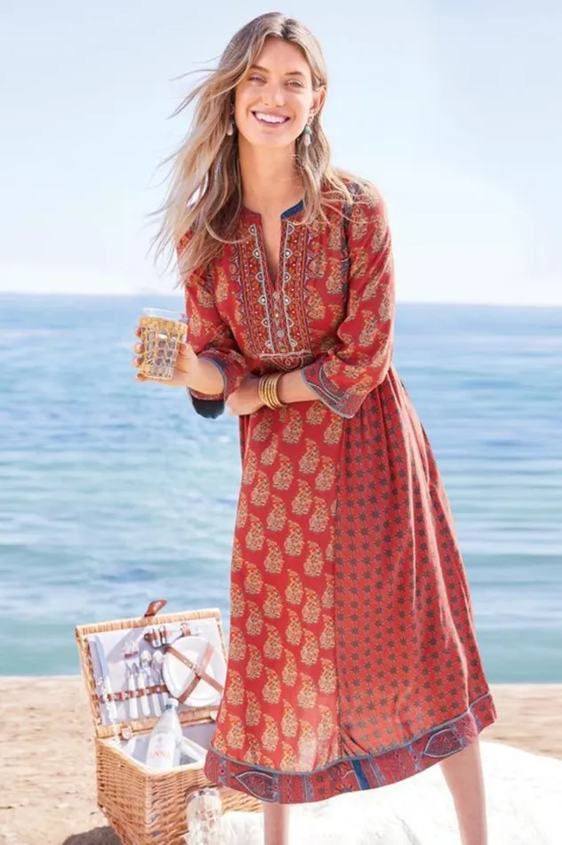 Women Phoenix Dress Red Soft Surroundings Dresses Women Phoenix Dress Red Soft Surroundings Dresses