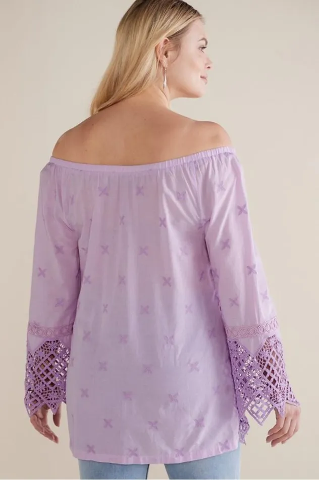 Women Pilar Off The Shoulder Top Orchid Bloom Soft Surroundings Tops Women Pilar Off The Shoulder Top Orchid Bloom Soft Surroundings Tops