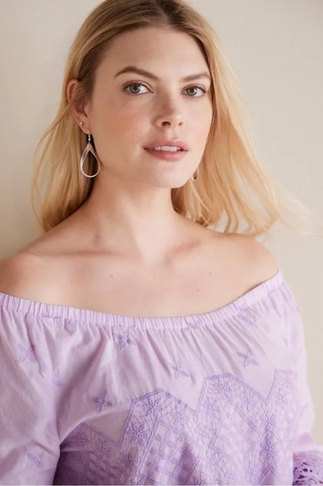 Women Pilar Off The Shoulder Top Orchid Bloom Soft Surroundings Tops Women Pilar Off The Shoulder Top Orchid Bloom Soft Surroundings Tops