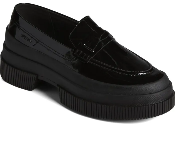 Women Platform Leather Loafer Black Sperry Flats and Loafers Women Platform Leather Loafer Black Sperry Flats and Loafers