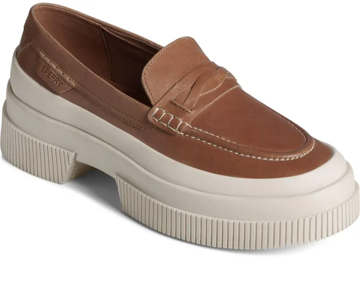 Women Platform Leather Loafer Tan Sperry Flats and Loafers Women Platform Leather Loafer Tan Sperry Flats and Loafers