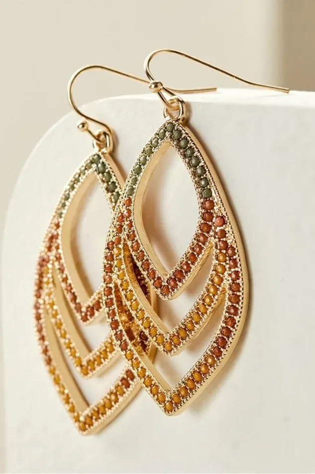Women Pluma Drop Earrings Greenbrown Multi Soft Surroundings Jewelry