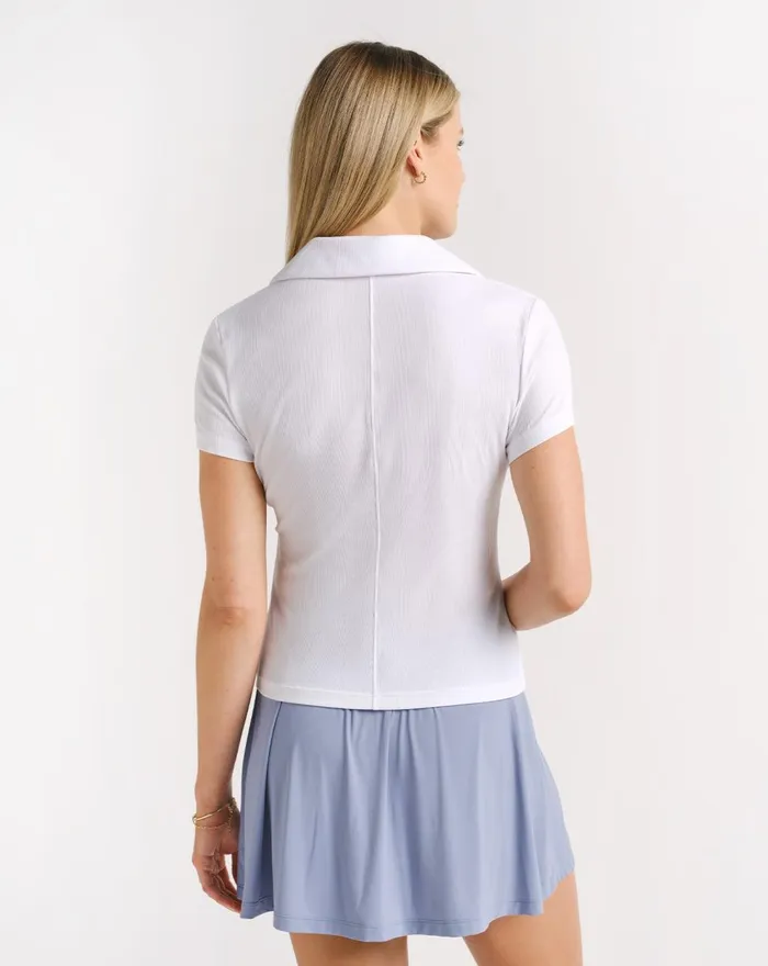 Women Polos TravisMathew BARCELONA RIBBED POLO White