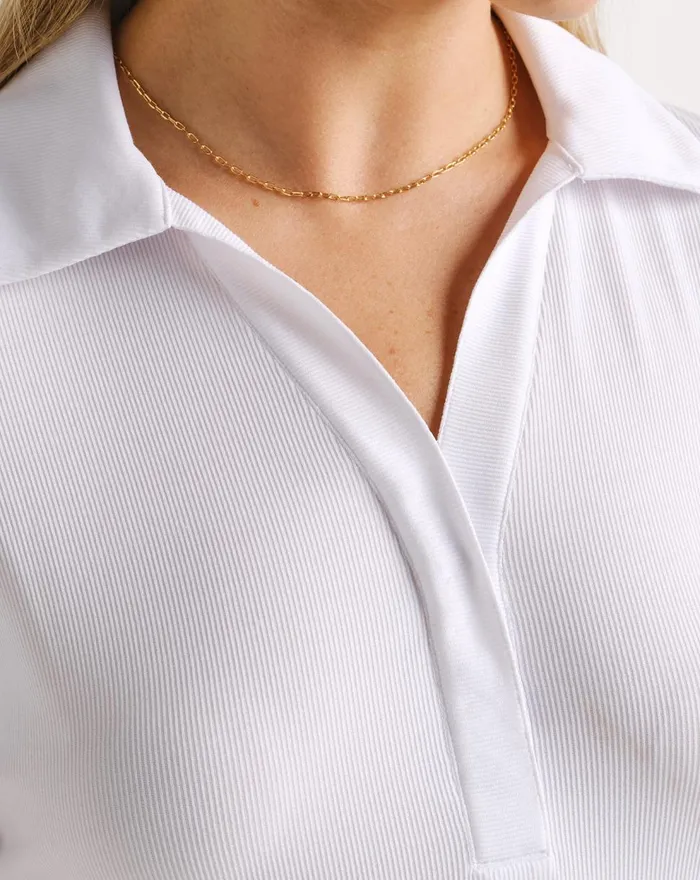Women Polos TravisMathew BARCELONA RIBBED POLO White