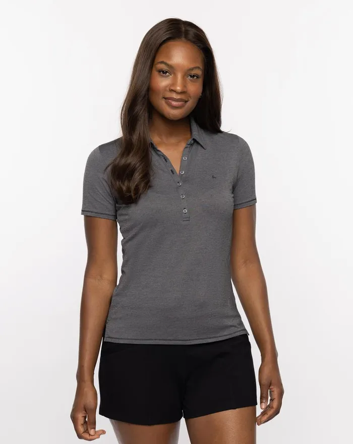 Women Polos TravisMathew FEATHERWEIGHT POLO Heather Black