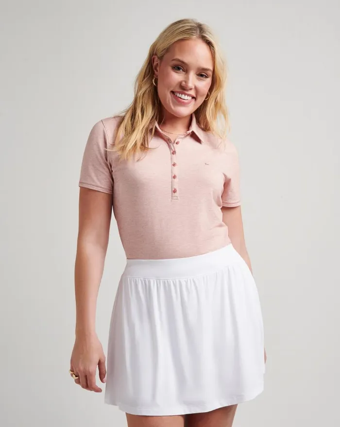 Women Polos TravisMathew FEATHERWEIGHT POLO Heather Brick Dust