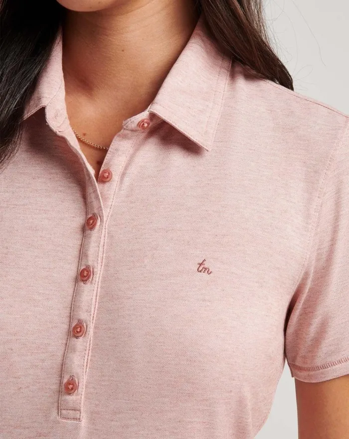 Women Polos TravisMathew FEATHERWEIGHT POLO Heather Brick Dust