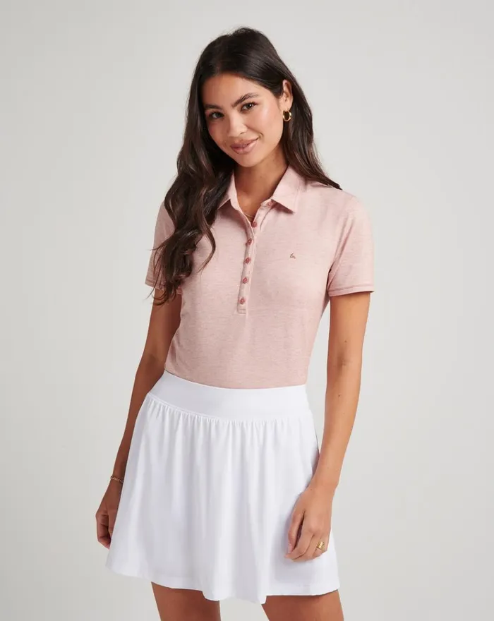 Women Polos TravisMathew FEATHERWEIGHT POLO Heather Brick Dust