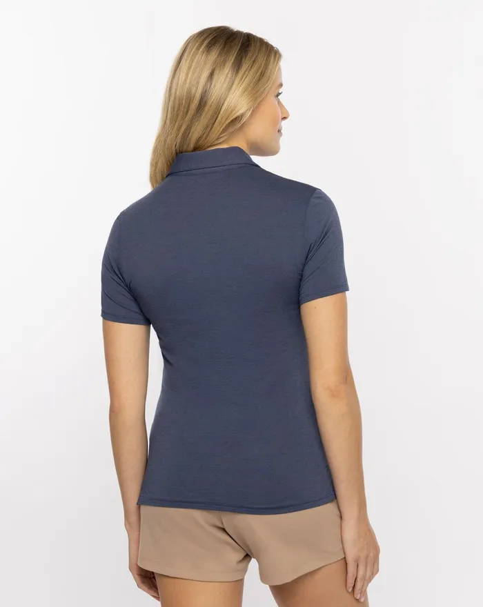 Women Polos TravisMathew FEATHERWEIGHT POLO Heather Mood Indigo