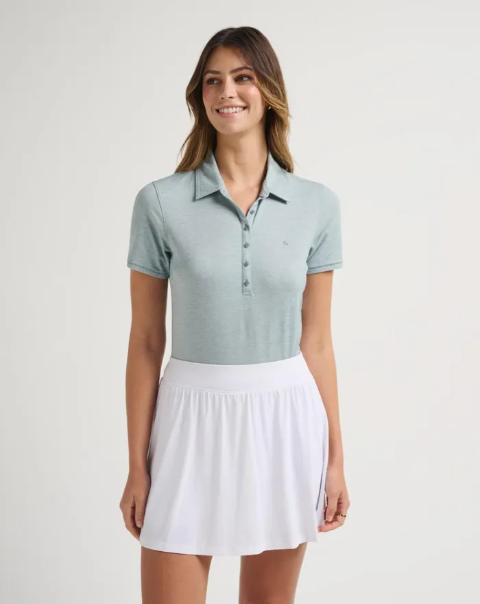 Women Polos TravisMathew FEATHERWEIGHT POLO Heather North Atlantic