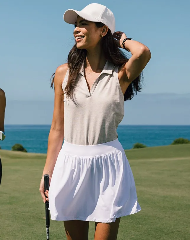 Women Polos TravisMathew MAJORCA SLEEVELESS POLO Heather Atmosphere