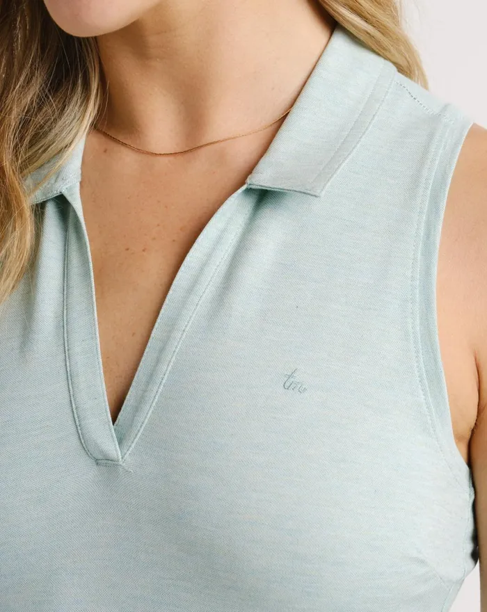 Women Polos TravisMathew MAJORCA SLEEVELESS POLO Heather Jade