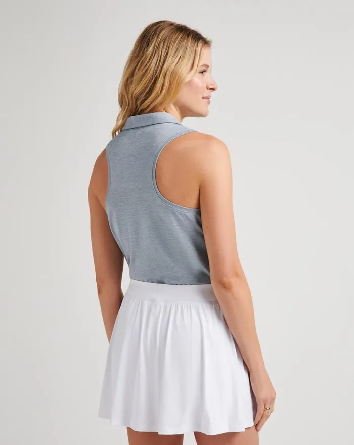 Women Polos TravisMathew MAJORCA SLEEVELESS POLO Heather Oceanview