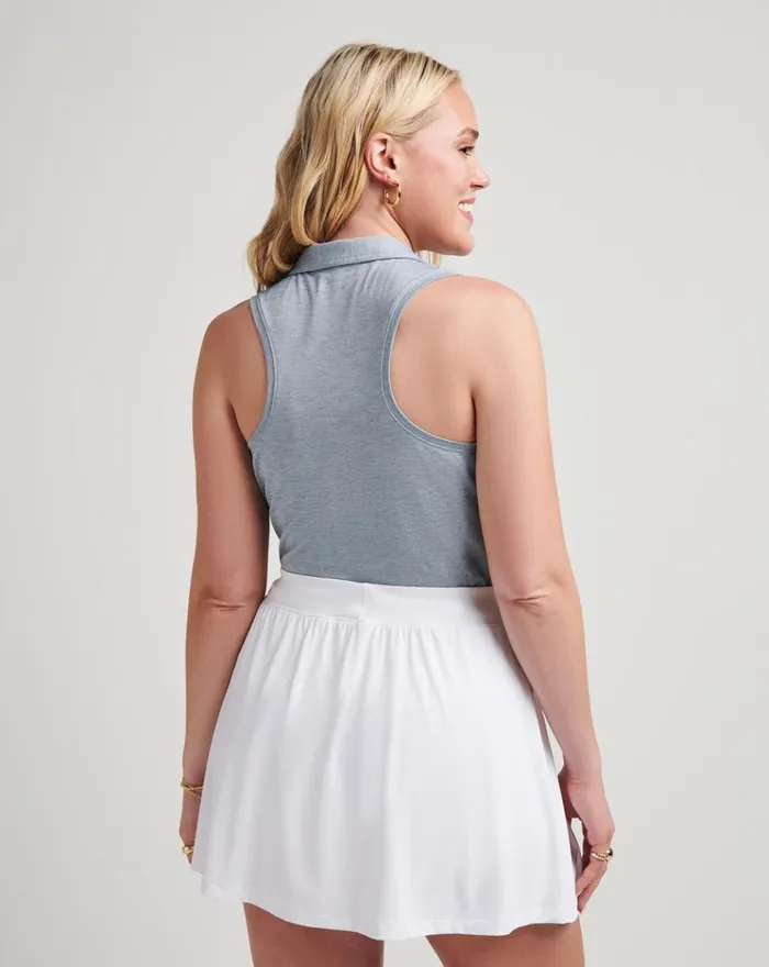 Women Polos TravisMathew MAJORCA SLEEVELESS POLO Heather Oceanview