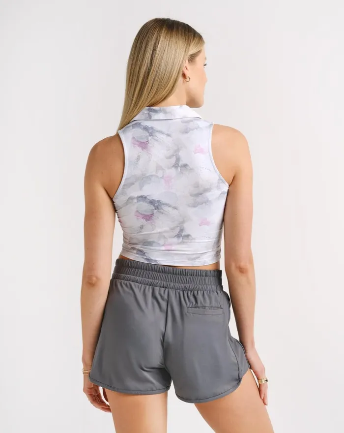 Women Polos TravisMathew SCENE CHANGE CROP POLO Light Grey