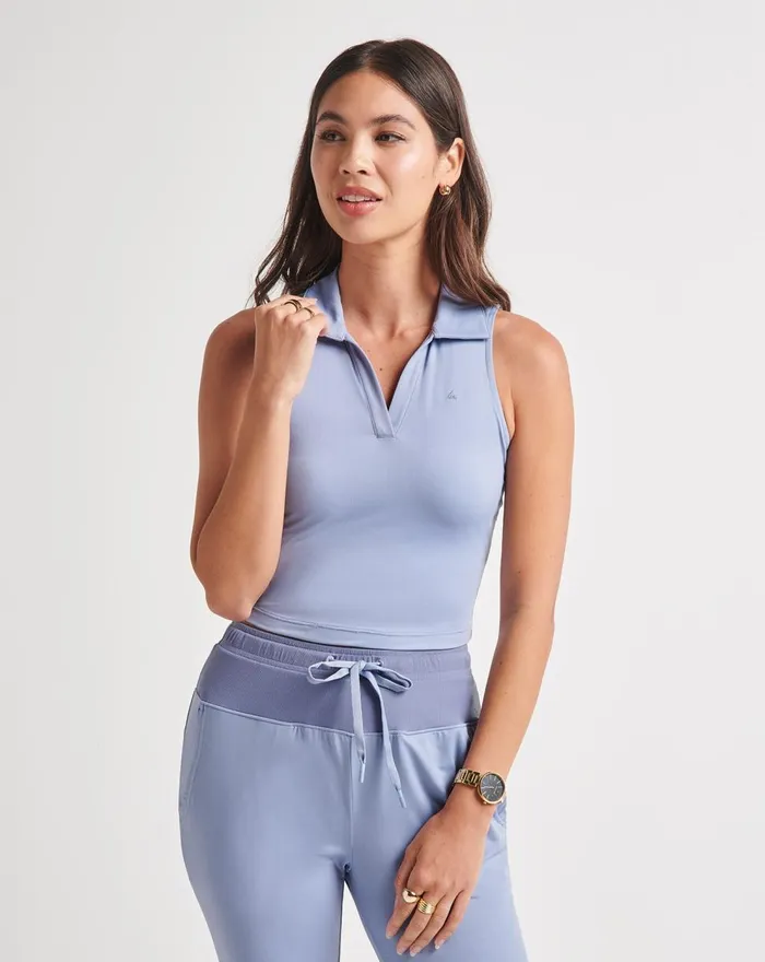 Women Polos TravisMathew SCENE CHANGE CROP POLO Tempest