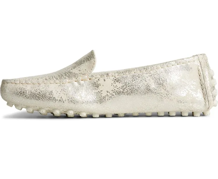 Women Port Metallic Driver White Sperry Flats and Loafers Women Port Metallic Driver White Sperry Flats and Loafers