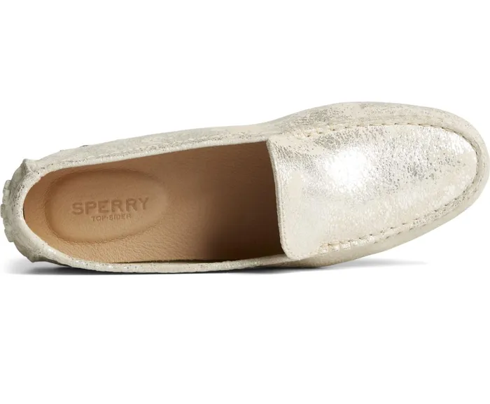 Women Port Metallic Driver White Sperry Flats and Loafers Women Port Metallic Driver White Sperry Flats and Loafers