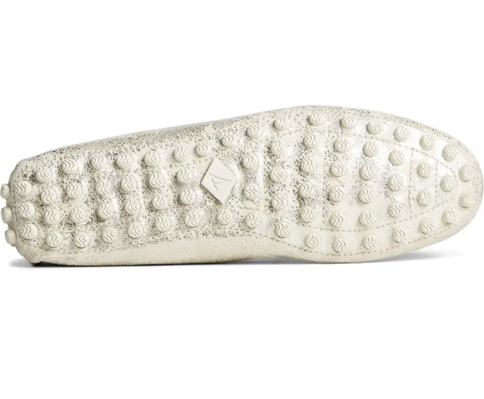 Women Port Metallic Driver White Sperry Flats and Loafers Women Port Metallic Driver White Sperry Flats and Loafers