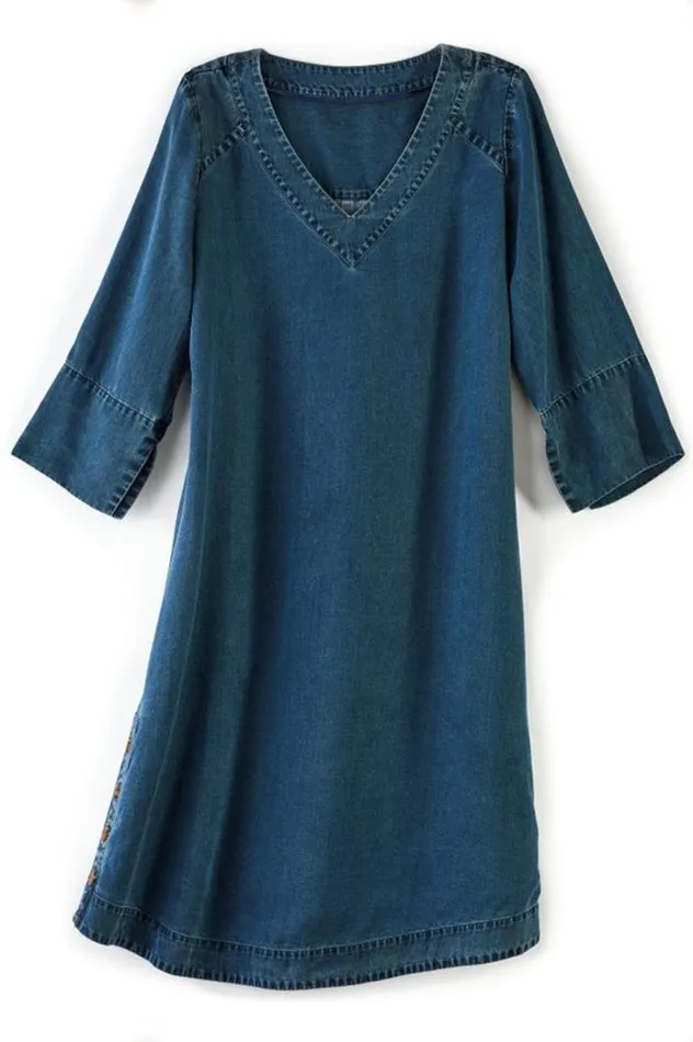 Women Positano Getaway Dress Denim Blue Soft Surroundings Dresses Women Positano Getaway Dress Denim Blue Soft Surroundings Dresses