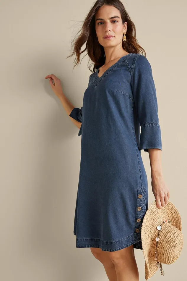 Women Positano Getaway Dress Denim Blue Soft Surroundings Dresses Women Positano Getaway Dress Denim Blue Soft Surroundings Dresses