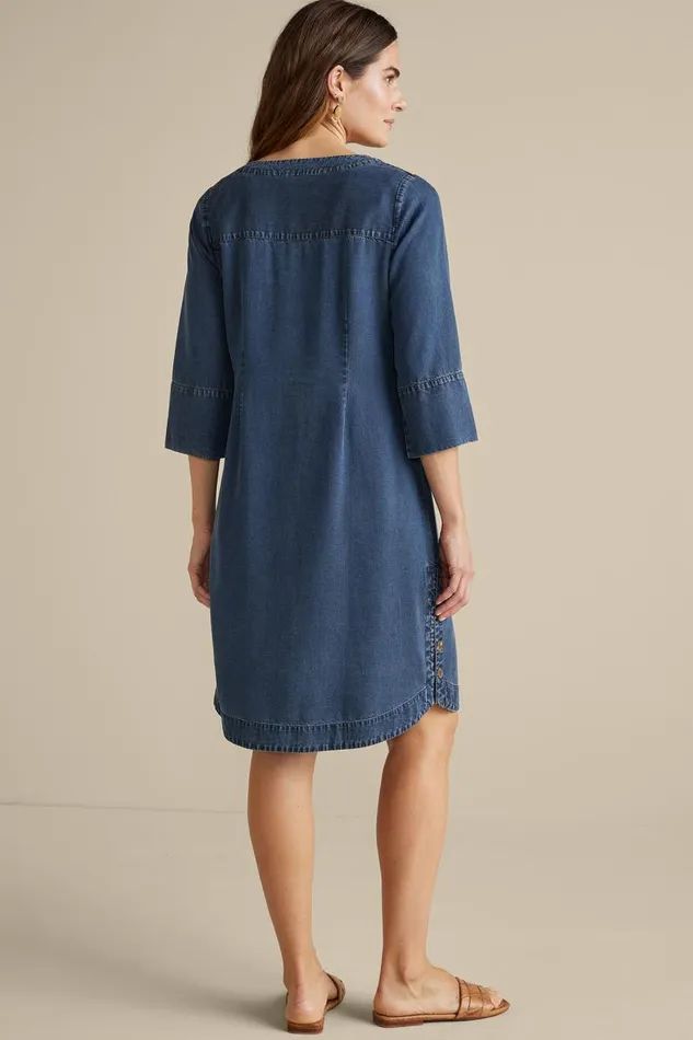 Women Positano Getaway Dress Denim Blue Soft Surroundings Dresses Women Positano Getaway Dress Denim Blue Soft Surroundings Dresses