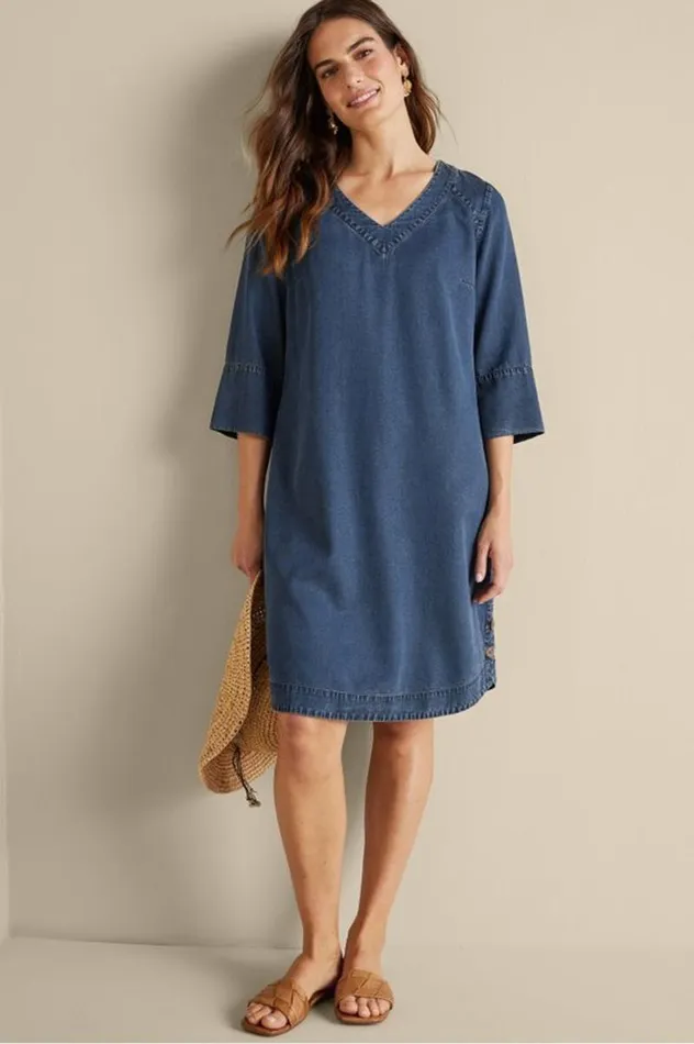 Women Positano Getaway Dress Denim Blue Soft Surroundings Dresses Women Positano Getaway Dress Denim Blue Soft Surroundings Dresses