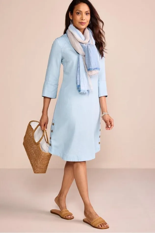 Women Positano Getaway Dress Denim Blue Soft Surroundings Dresses Women Positano Getaway Dress Denim Blue Soft Surroundings Dresses