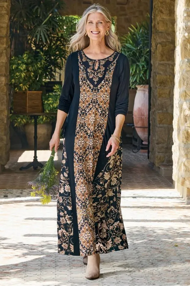 Women Priska Maxi Dress Autumn Tile Soft Surroundings Dresses Women Priska Maxi Dress Autumn Tile Soft Surroundings Dresses