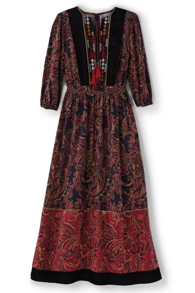 Women Quinn Maxi Dress Flowing Paisley Blackred Soft Surroundings Dresses Women Quinn Maxi Dress Flowing Paisley Blackred Soft Surroundings Dresses