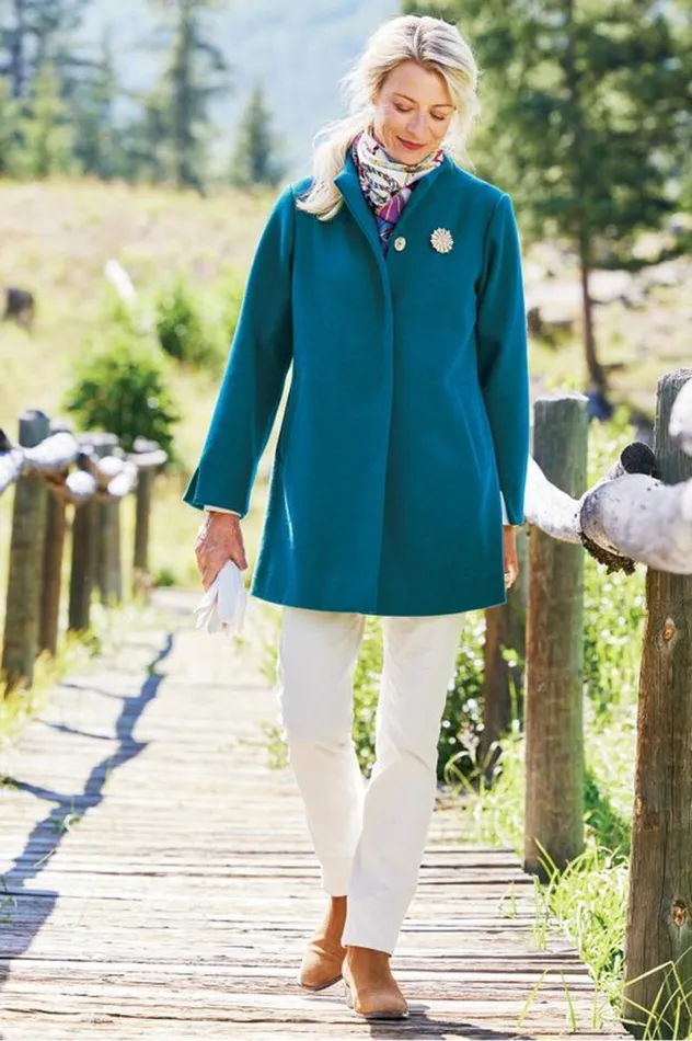 Women Rachel Swing Coat Sailor Blue Soft Surroundings Jackets and Coats Women Rachel Swing Coat Sailor Blue Soft Surroundings Jackets and Coats