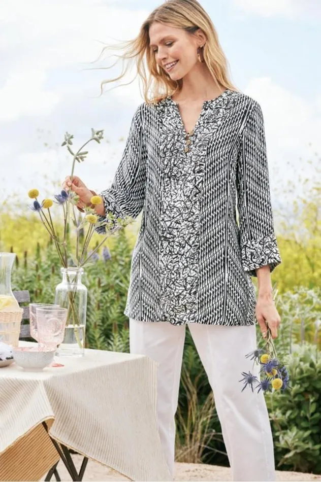 Women Ravello Top Blackwhite Abstract Soft Surroundings Tops Women Ravello Top Blackwhite Abstract Soft Surroundings Tops