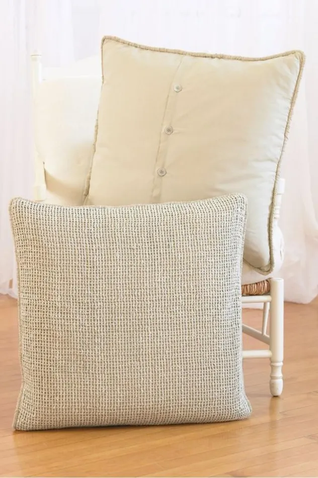 Women Raw Silk Woven Euro Sham Natural Soft Surroundings Bedding