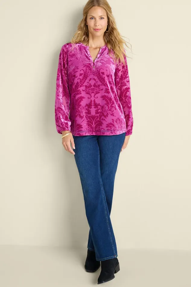 Women Reesha Velvet Top Sangria Soft Surroundings Tops Women Reesha Velvet Top Sangria Soft Surroundings Tops