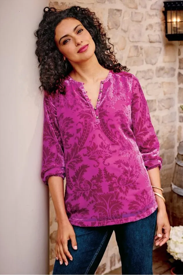Women Reesha Velvet Top Sangria Soft Surroundings Tops Women Reesha Velvet Top Sangria Soft Surroundings Tops