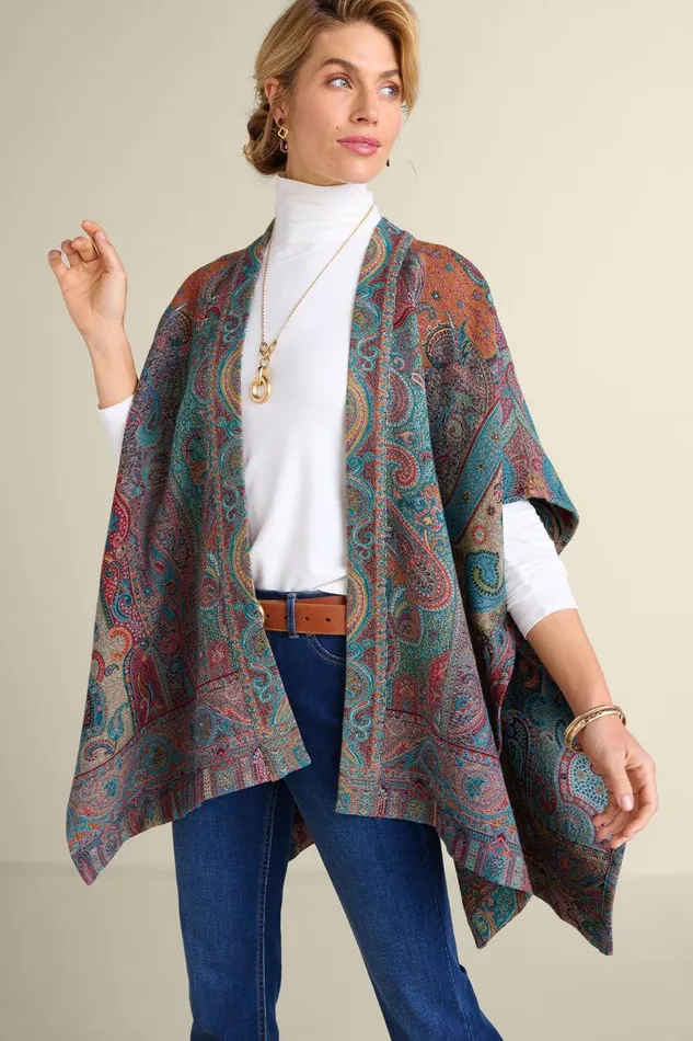 Women Rhea Woven Kimono Wrap Multi Soft Surroundings Scarves and Wraps