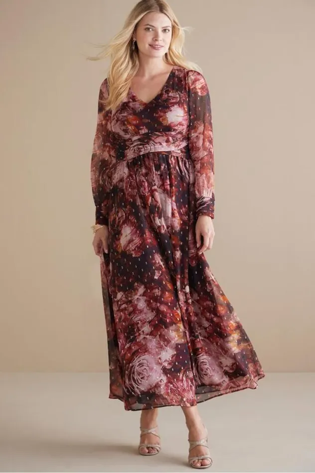 Women Rina Silk Dress Multi Floral Soft Surroundings Dresses