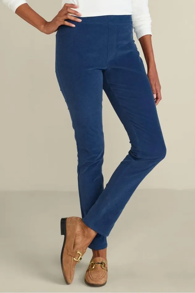 Women Rockland Corduroy Slim Leg Pull On Pants Ivory Pearl Soft Surroundings Pants