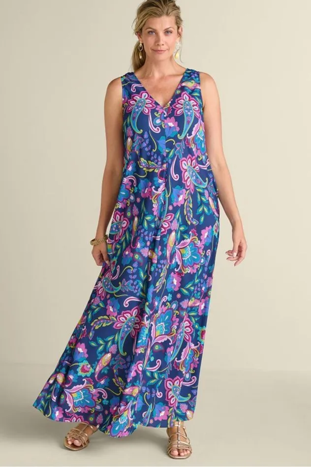 Women Rosalia Maxi Dress San Fran Paisley Soft Surroundings Dresses