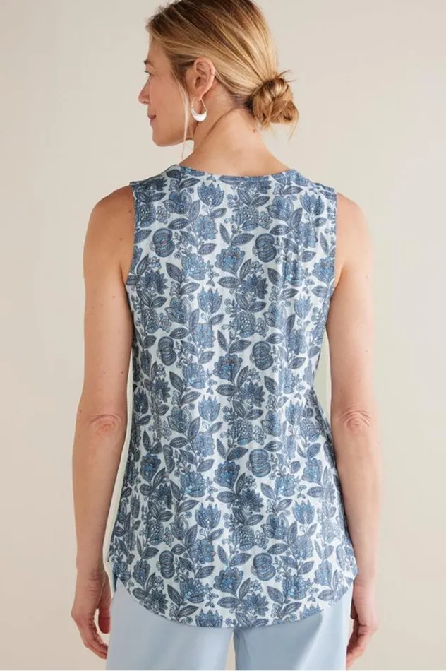 Women Roxie Printed Pointelle Tank Santa Cruz Ditsy White Soft Surroundings Tops Women Roxie Printed Pointelle Tank Santa Cruz Ditsy White Soft Surroundings Tops