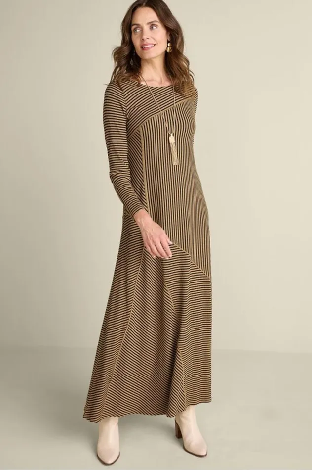 Women Ryley Dress Brownblack Stripe Soft Surroundings Dresses