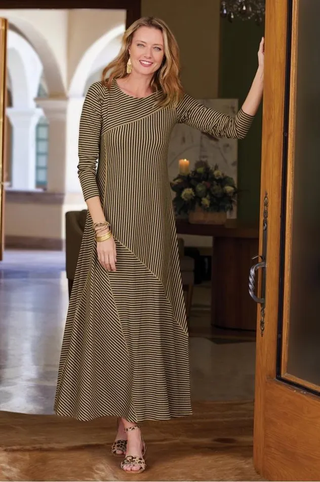 Women Ryley Dress Brownblack Stripe Soft Surroundings Dresses Women Ryley Dress Brownblack Stripe Soft Surroundings Dresses