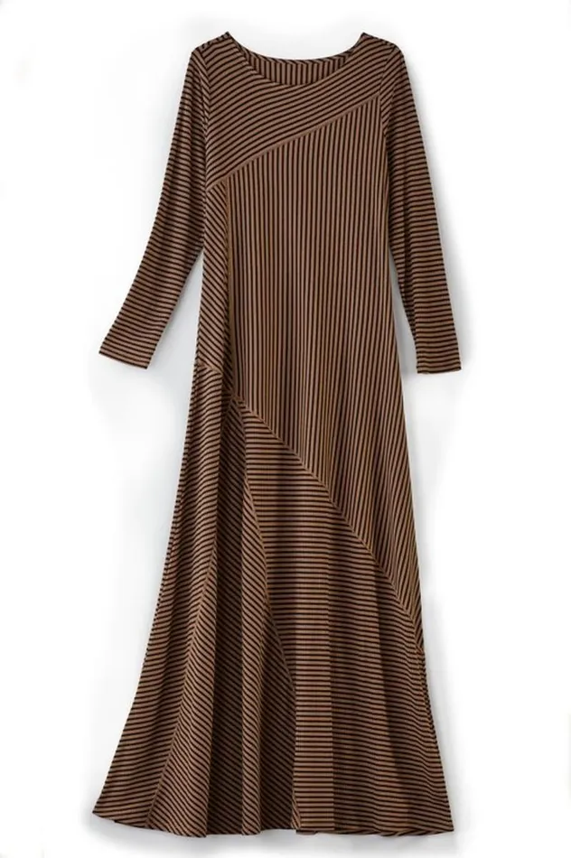 Women Ryley Dress Brownblack Stripe Soft Surroundings Dresses Women Ryley Dress Brownblack Stripe Soft Surroundings Dresses