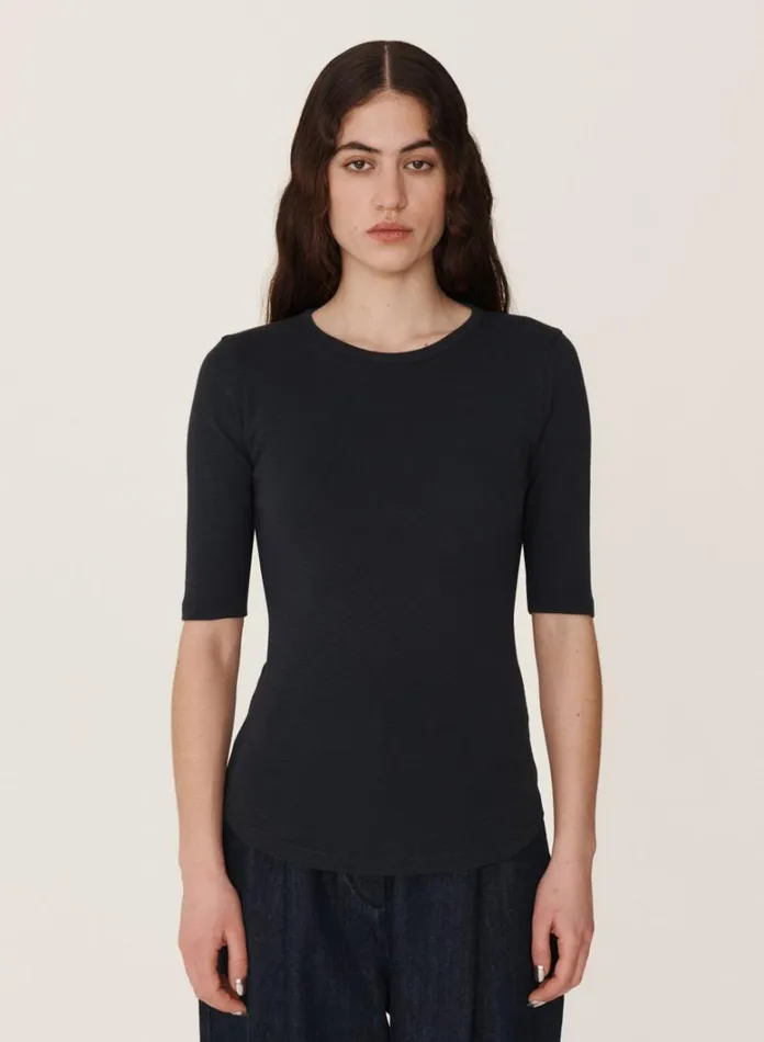 Womens Earth YMC Earth Charlotte ShortSleeved TShirt Navy