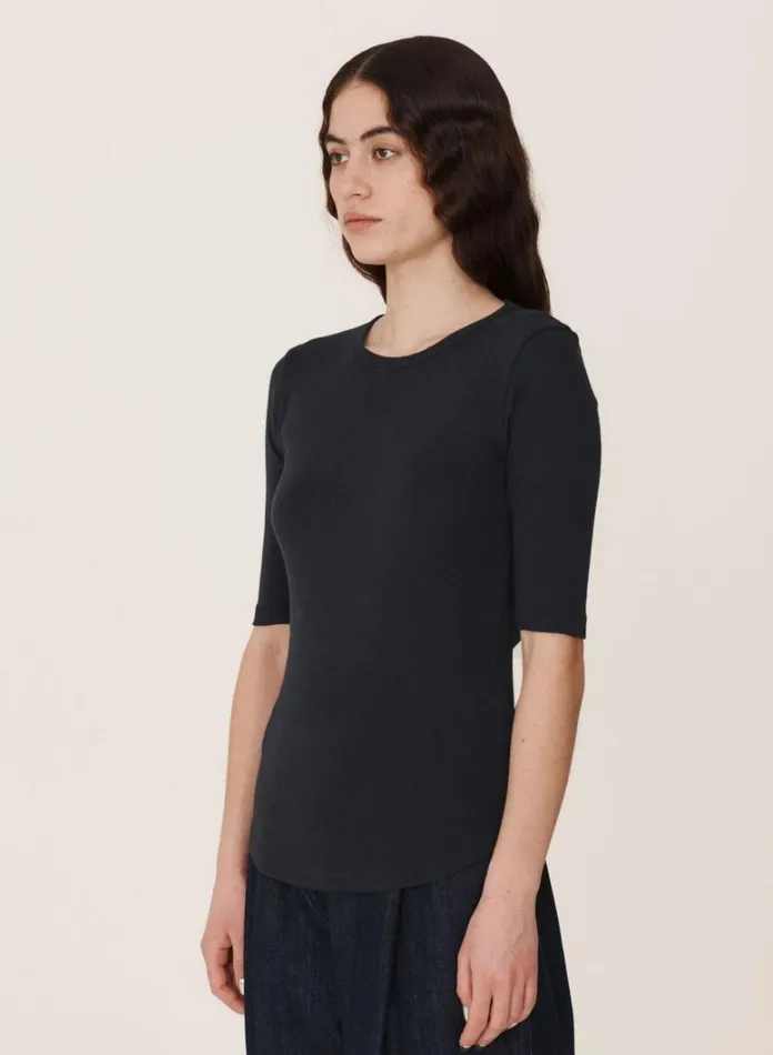 Womens Earth YMC Earth Charlotte ShortSleeved TShirt Navy