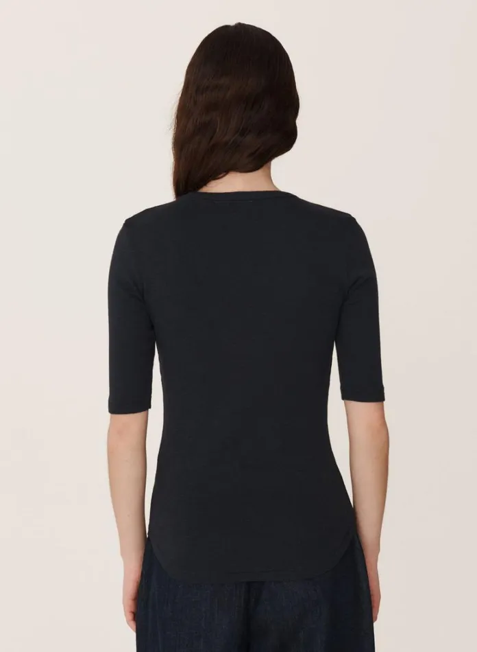 Womens Earth YMC Earth Charlotte ShortSleeved TShirt Navy