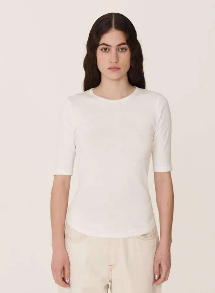 Womens Earth YMC Earth Charlotte ShortSleeved TShirt White