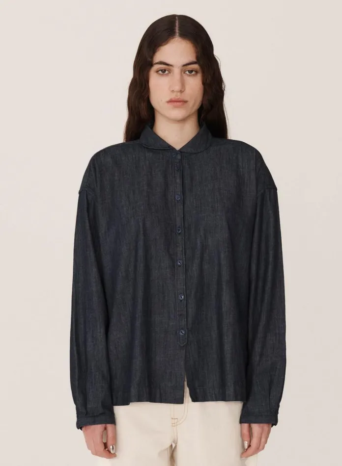 Womens Earth YMC Earth Marianne Denim Shirt Dark Indigo