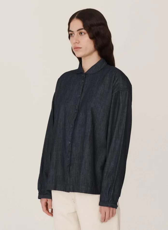 Womens Earth YMC Earth Marianne Denim Shirt Dark Indigo